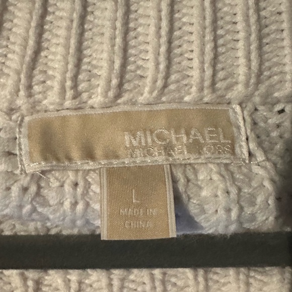 NWOT Michael Kors White Crop Sweater with Batwing 3/4 sleeves SZ: L - Picture 3 of 3